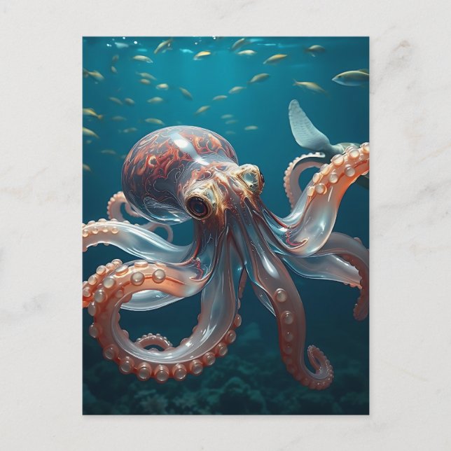 Glasslike Octopus in the Deep Sea Postcard (Front)