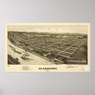 Glassport Pennsylvania 1902 Antique Panoramic Map Poster