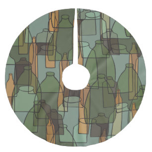 Glassware Galore: Vintage Bottle Pattern Brushed Polyester Tree Skirt