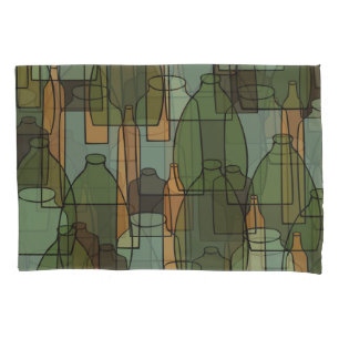Glassware Galore: Vintage Bottle Pattern Pillowcase