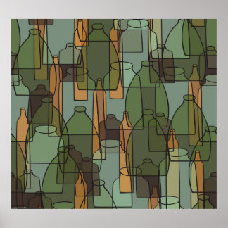 Glassware Galore: Vintage Bottle Pattern Poster