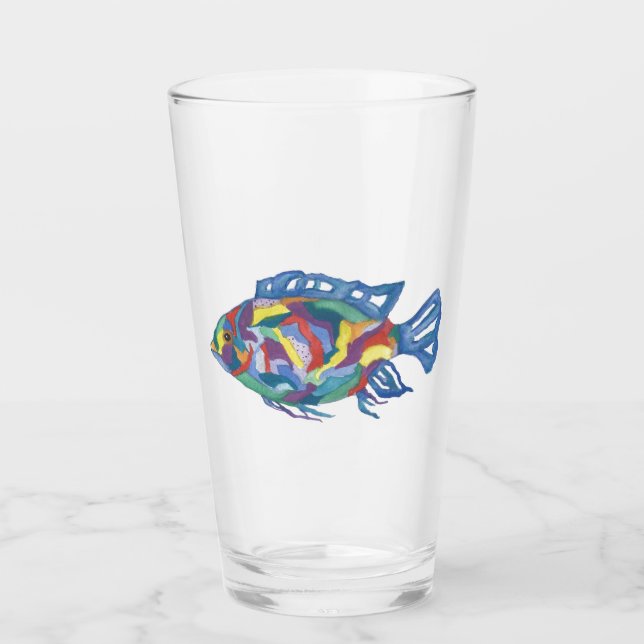 Glassware Tumbler Watercolor Fish (Front)