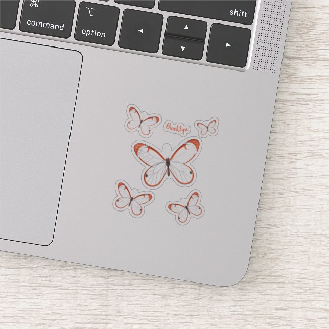 Glasswing butterfly cartoon illustration (Detail)