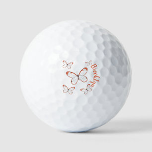 Glasswing butterfly cartoon illustration golf balls