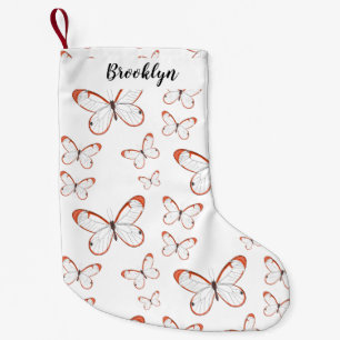 Glasswing butterfly cartoon illustration small christmas stocking