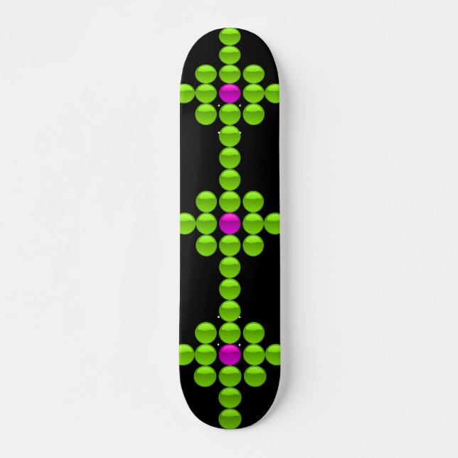 "Glassy Buttons" skateboard (Front)