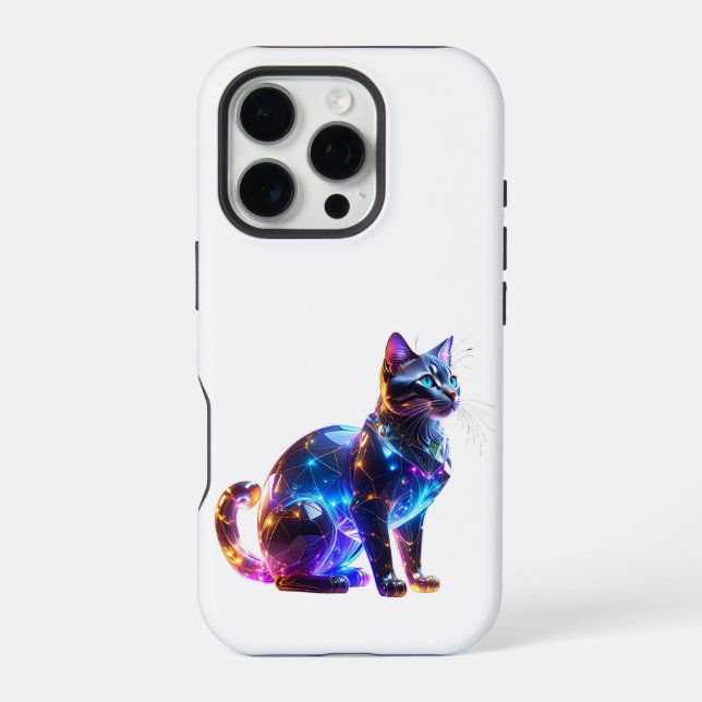 Glassy Colourful Cat iPhone Case (Back)