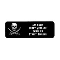 Glassy Pirate Skull & Sword Crossbones