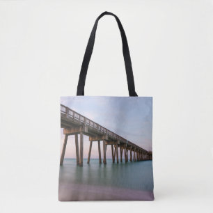 Glassy Waters At Panama City Beach Pier Tote Bag