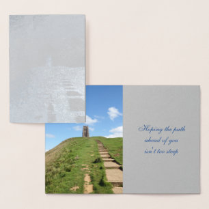 Glastonbury Tor Path Foil Card