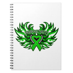 Glaucoma Awareness Heart Wings Notebook