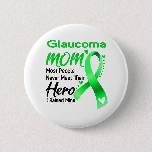 Glaucoma Awareness Month Ribbon Gifts 2 Inch Round Button (Front)