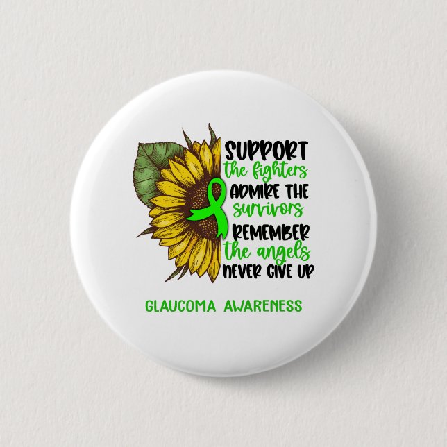 Glaucoma Awareness Ribbon Support Gifts 2 Inch Round Button (Front)