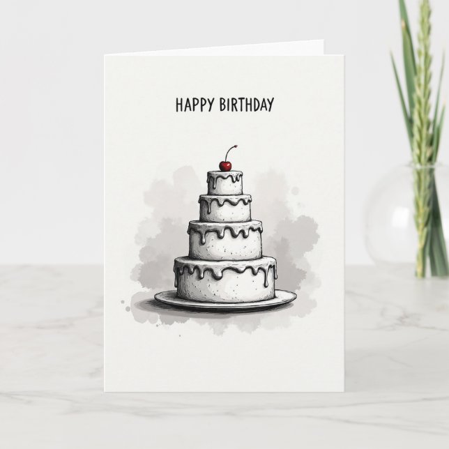 Glazed Cake Birthday Card (Front)