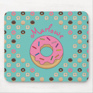Glazed Doughnuts Custom Name Mouse Pad