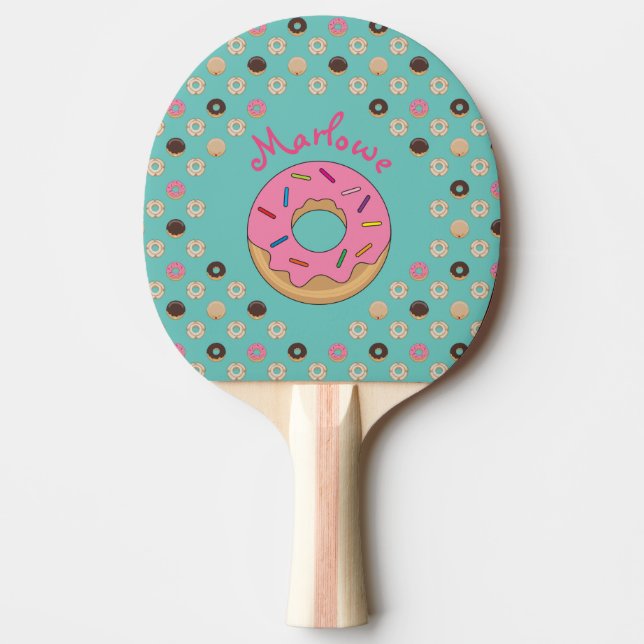 Glazed Doughnuts Custom Name Ping Pong Paddle (Front)
