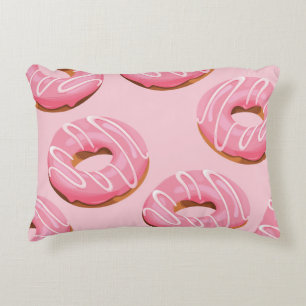 Glazed Doughnuts Seamless Background Accent Pillow