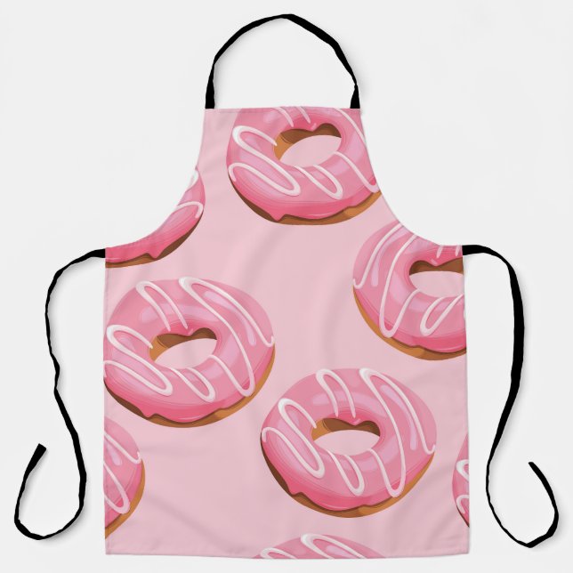 Glazed Doughnuts Seamless Background Apron (Front)