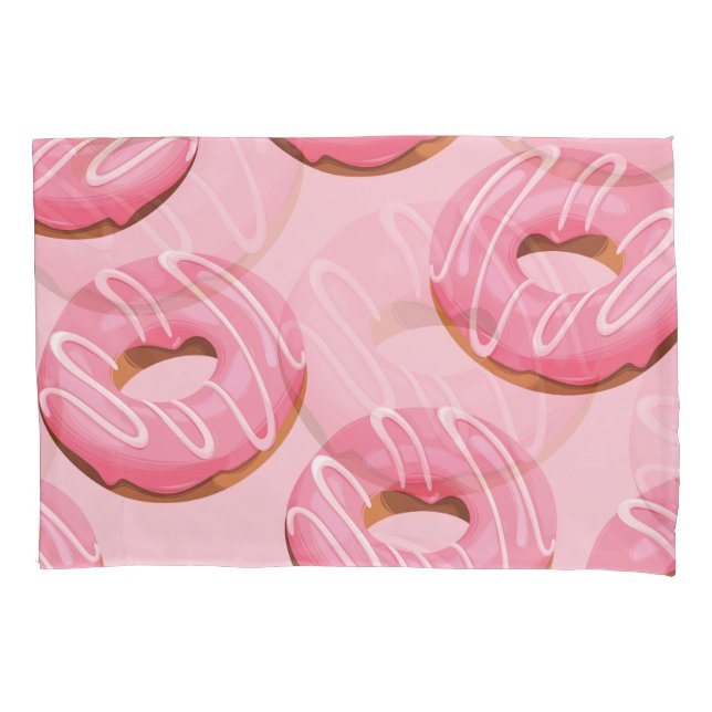 Glazed Doughnuts Seamless Background Pillowcase (Front)