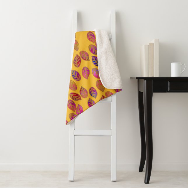 Glazed Leaves in Summer Sherpa Blanket (In Situ)