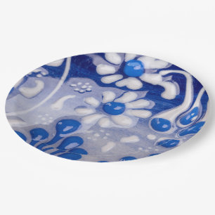 Glazed pot ceramic pattern close up paper plate