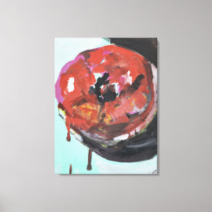 Glazed Strawberry Doughnut Abstract Canvas Print