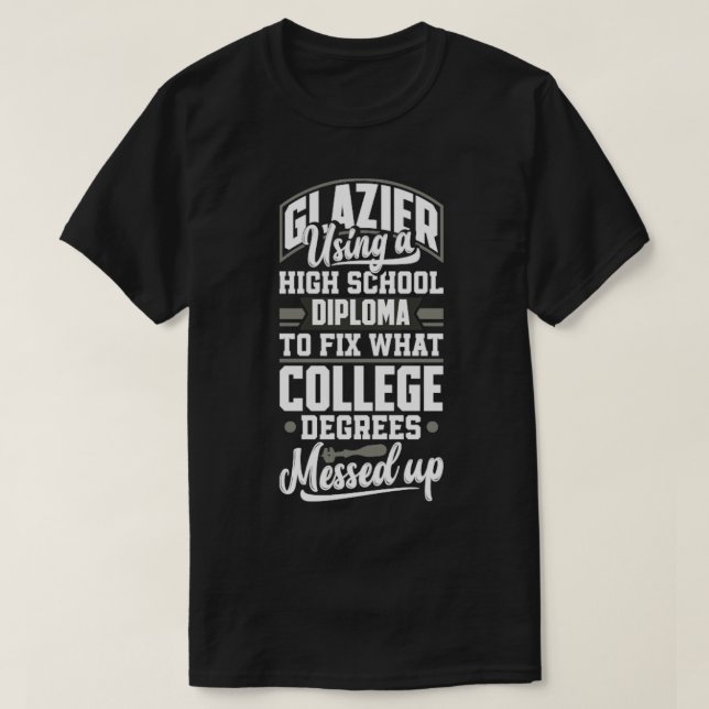 Glazier Window Fitter Pun1 T-Shirt (Design Front)