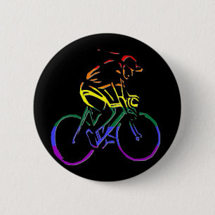 GLBT Pride Bicyclist 2 Inch Round Button