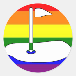 GLBT Pride Golfing Adventure Classic Round Sticker