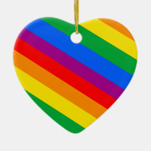 GLBT Pride Stripes 2 Ceramic Ornament