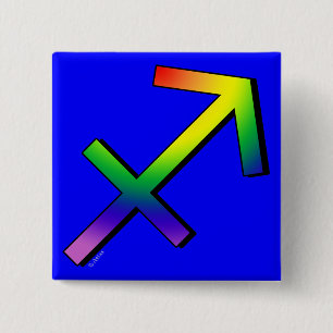 GLBT Sagittarius 2 Inch Square Button