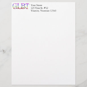 GLBT Support Rainbow Text Letterhead