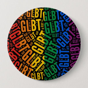 GLBT WORD PATTERN COLOR -.png 4 Inch Round Button