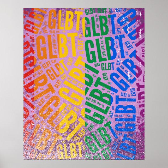 GLBT WORD PATTERN COLOR -.png Poster (Front)