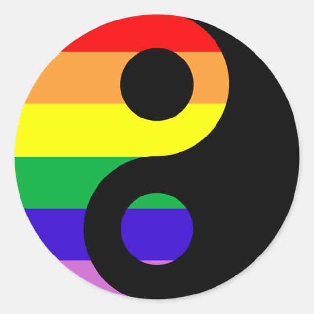 GLBT Yin Yang Classic Round Sticker (Front)