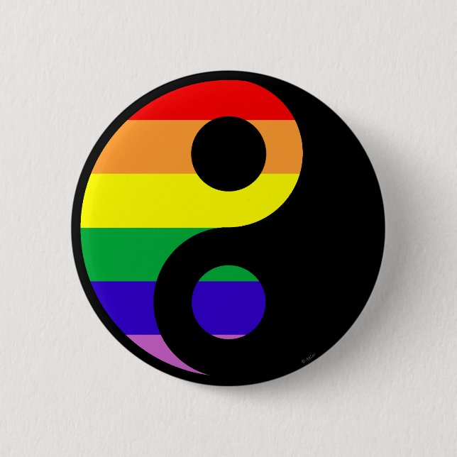 GLBT YinYang 2 Inch Round Button (Front)