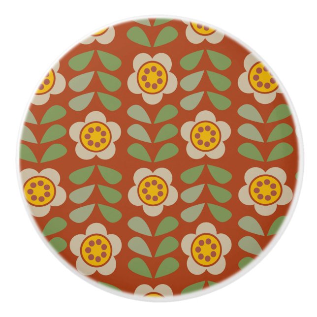 GLEAM GLADE - Floral Ceramic Knob  (Front)