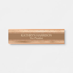 Gleaming Brown Gold Professional Name Plate