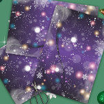 Gleaming Misty Purple Christmas Winter Wonderland Wrapping Paper Sheet<br><div class="desc">Beautiful winter themed wrapping paper paper design featuring snowflakes,  sparkles and blurred gleaming lights on a purple background.</div>