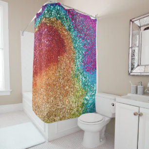 Gleaming Rainbow Glitter Swirl