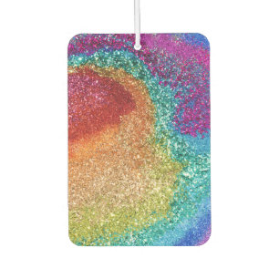 Gleaming Rainbow Glitter Swirl Air Freshener