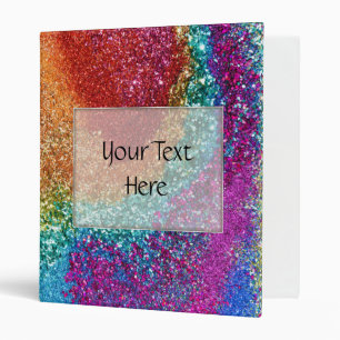 Gleaming Rainbow Glitter Swirl Binder