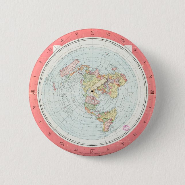 Gleason's "NEW STANDARD MAP OF THE WORLD" Button (Front)