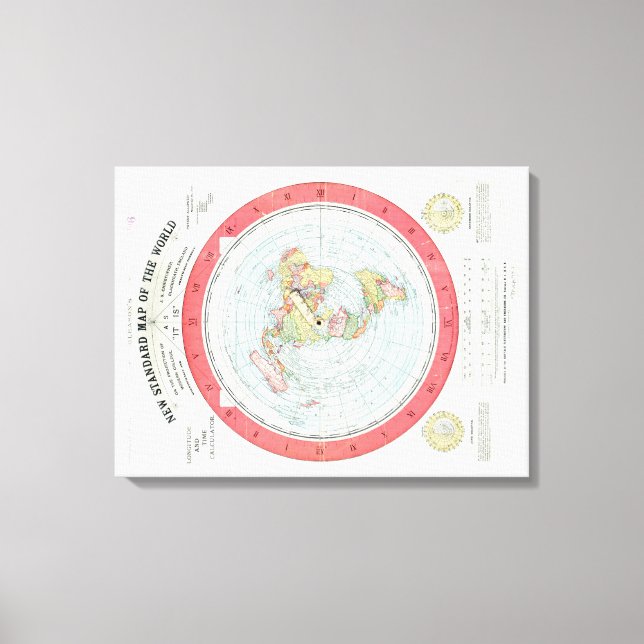Gleason's NEW STANDARD MAP OF THE WORLD - Canvas (Front)
