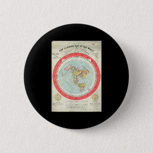 Gleason's New Standard Map Of The World - Flat Ear 2 Inch Round Button