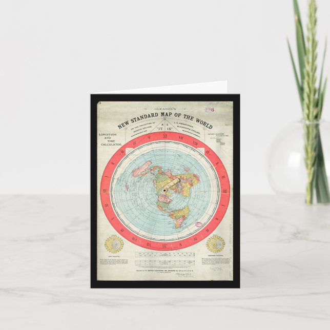 Gleason's New Standard Map Of The World - Flat Ear Card (Front)