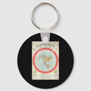 Gleason's New Standard Map Of The World - Flat Ear Keychain