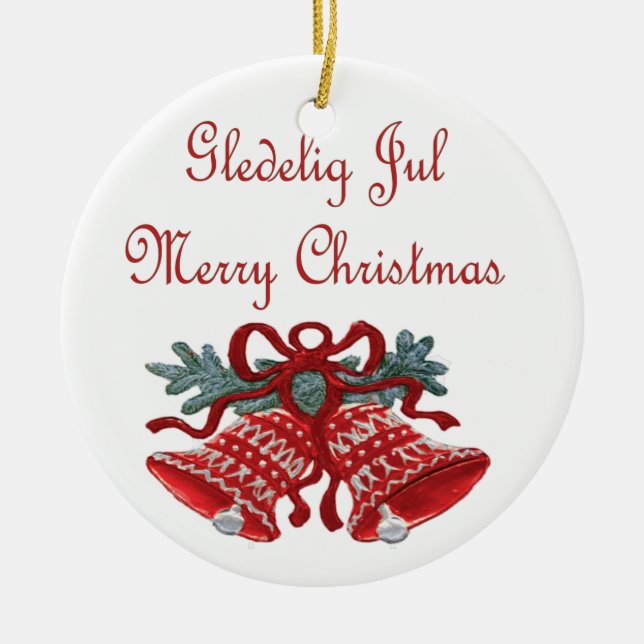 Gledelig Jul Ceramic Ornament (Front)