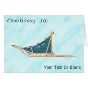 Gleðileg Jól - Dog Sled On Snow