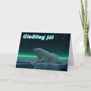 Gleðileg Jól - Ice Edge Polar Bear Holiday Card